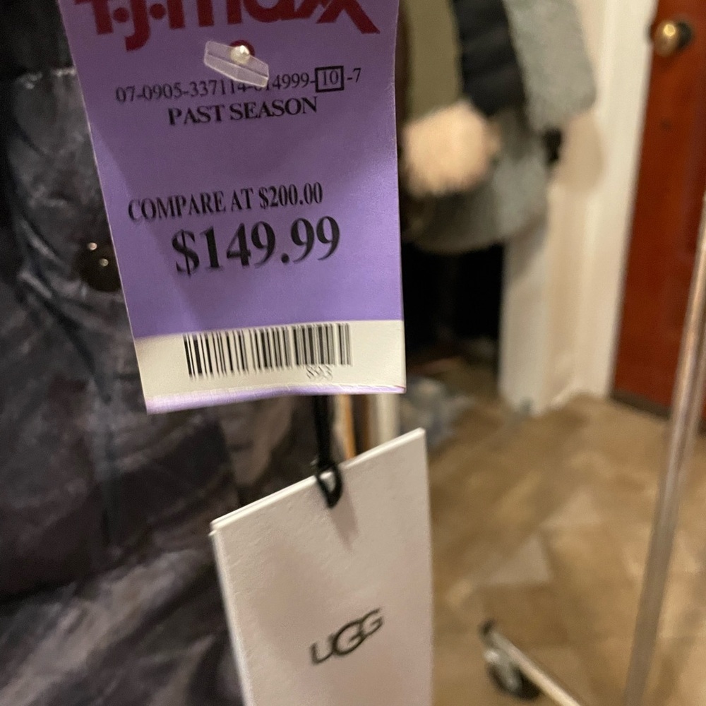UGG Black Puffer Jacket with Glossy Finish - Picture 9 of 9